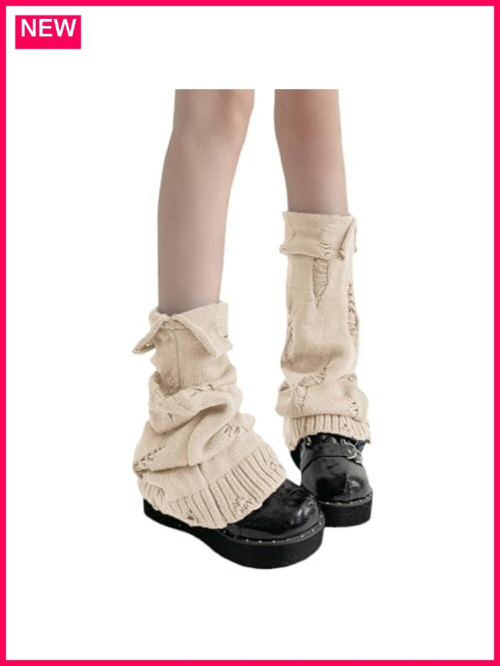 Y2K Knit Leg Warmers Harajuku Kawaii Long Boot Socks Lolita Winter Leg Cover